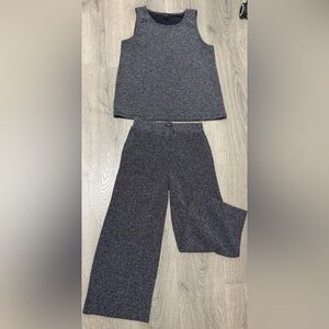 Ann Taylor Petite Black and Silver Sparkle Knit Set